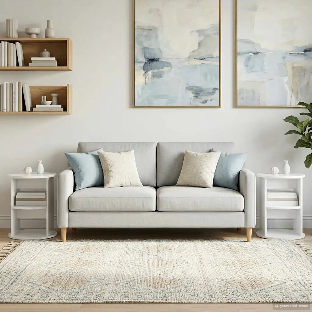 Mobile laterale 2 pcs Bianco Lucido Ø40 x 50 cm 899825