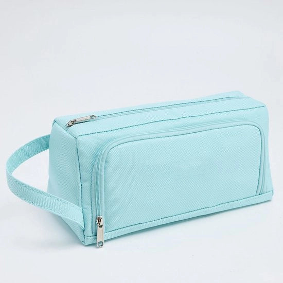 Etui grande capacità per ragazze e ragazzi impermeabile - etui carino per ragazze della scuola superiore grande capacità con chiusura a righello e compartimenti estetico etui per donne - blu