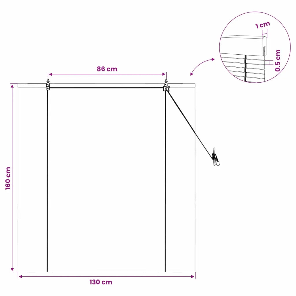 Tenda a rullo Marrone 130 x 160 cm Bambù 42039744