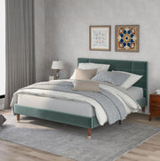 Letto matrimoniale 140x200 verde con materasso H3 e rete