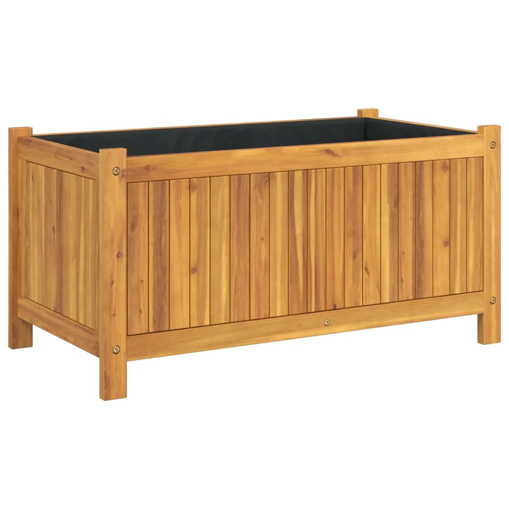 Fioriera Giardino con Rivestimento 80x42x40 cm Massello Acacia 366435