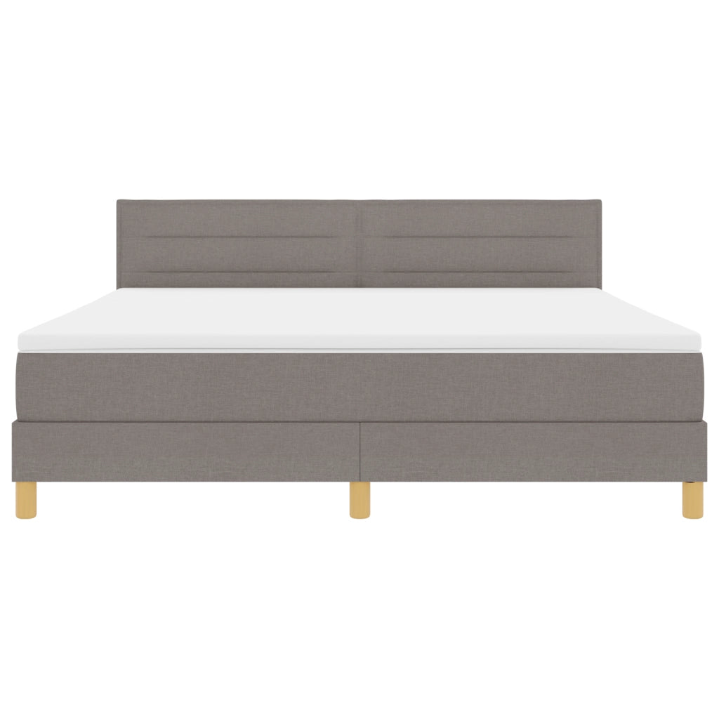 Letto a Molle con Materasso & LED Tortora 180x200 cm Tessuto
