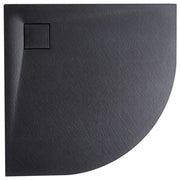 Piatto doccia con scarico nero SMC 90 x 90 x 3 cm effetto pietra naturale minimalista