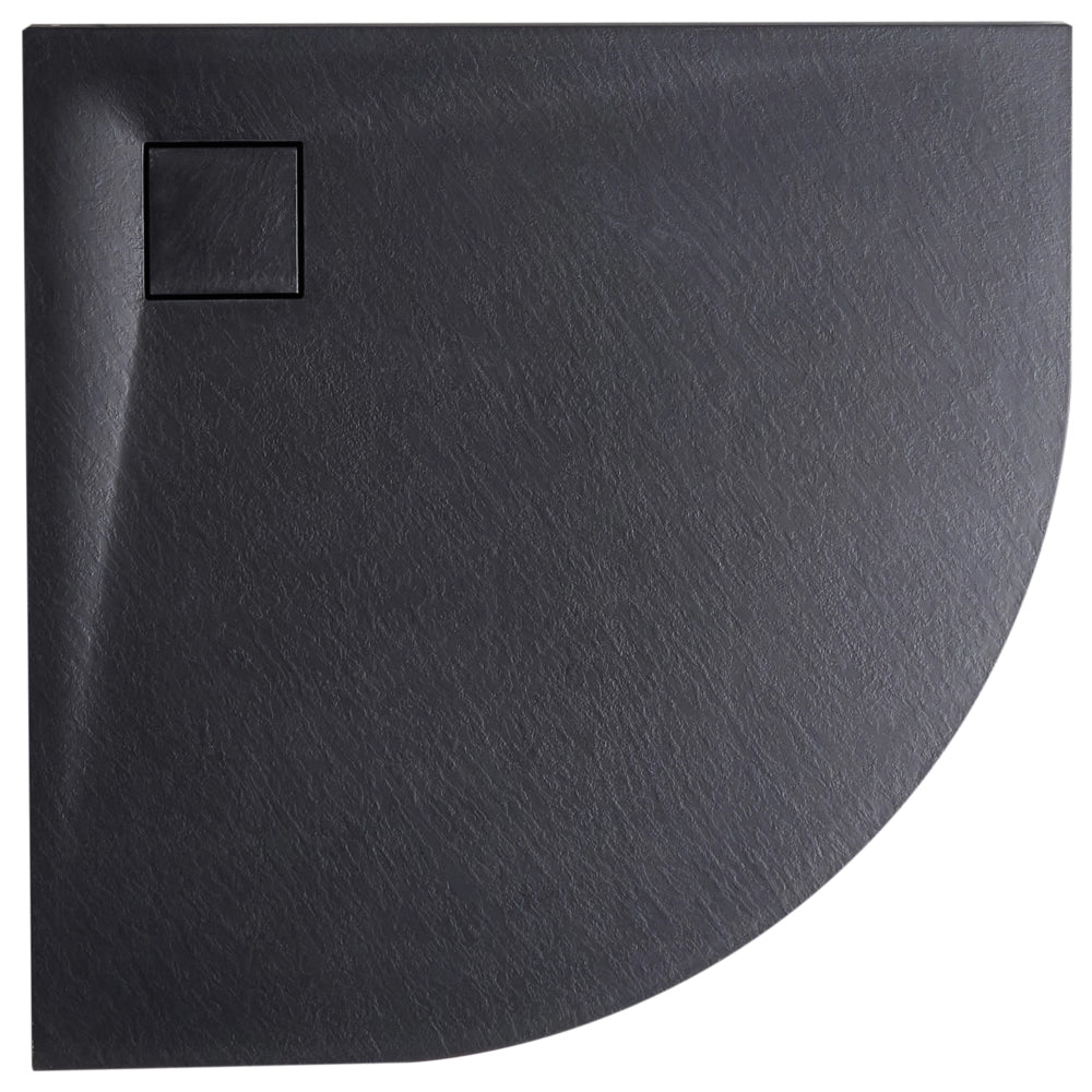 Piatto doccia con scarico nero SMC 90 x 90 x 3 cm effetto pietra naturale minimalista