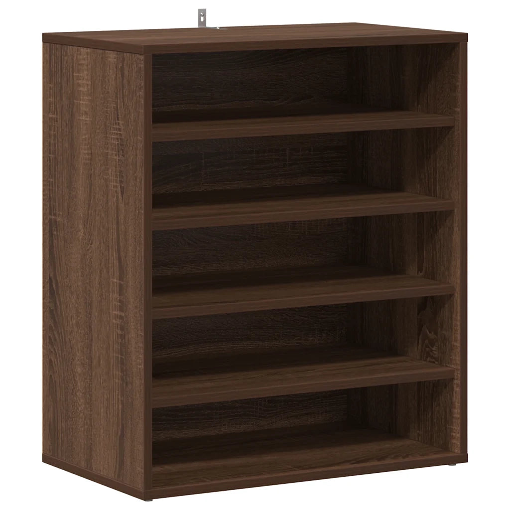 Scarpiera-Scaffale per scarpe Rovere Marrone 60x35x70 cm in Legno Multistrato