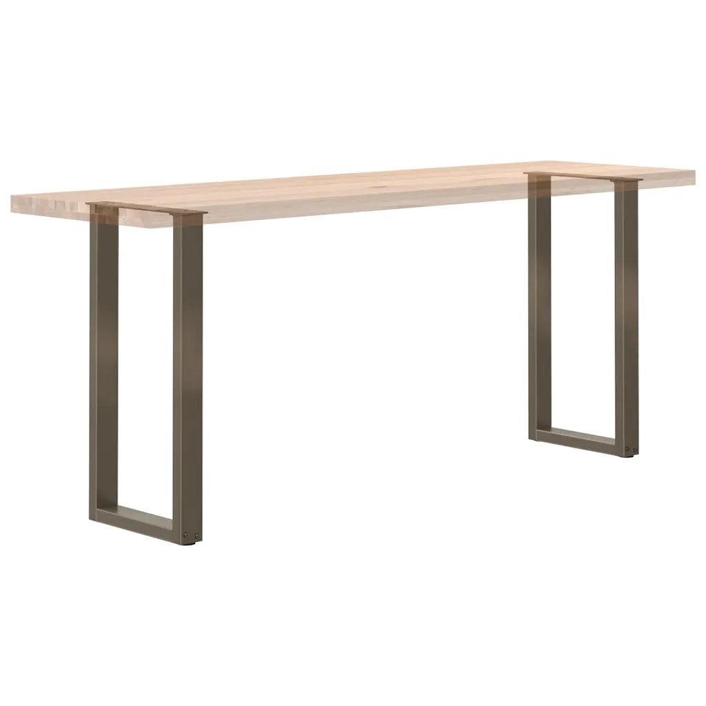 vidaXL Gambe per tavolo consolle a forma di U 2 pz in acciaio naturale 38x(72-73) cm
