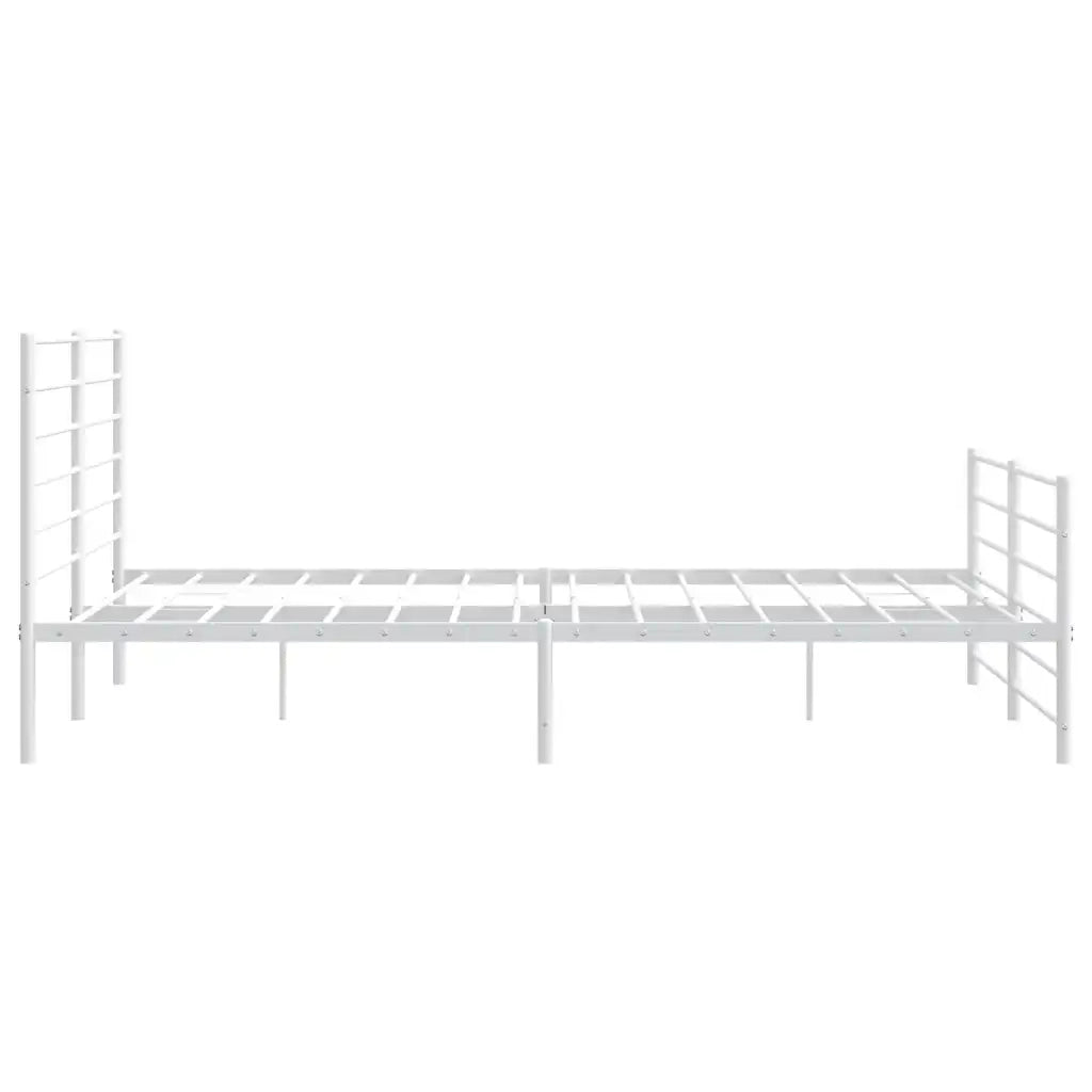 Giroletto con Testiera e Pediera Metallo Bianco 180x200 cm 352390