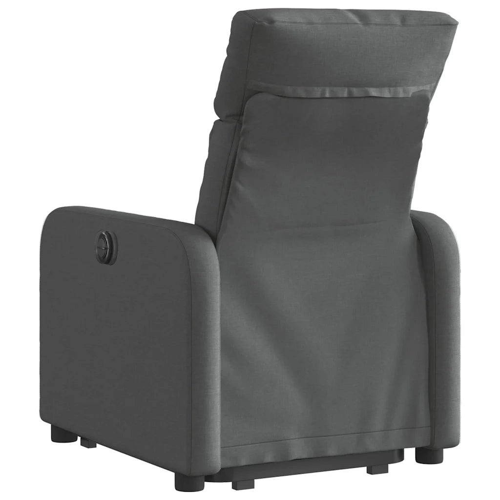 Poltrona | Sedia Relax Alzapersona Reclinabile Elettrica Grigio Scuro Tessuto