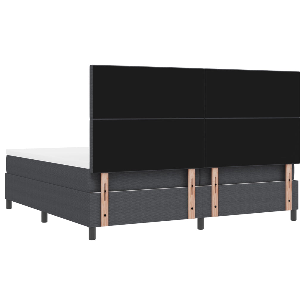 Letto con Rete a Molle con Materasso&LED Grigio Scuro 200x200 cm Tessuto a coste