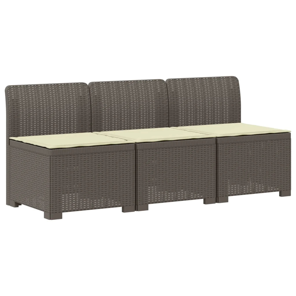 Divano da giardino 3 posti con cuscini in look rattan PP 8011972