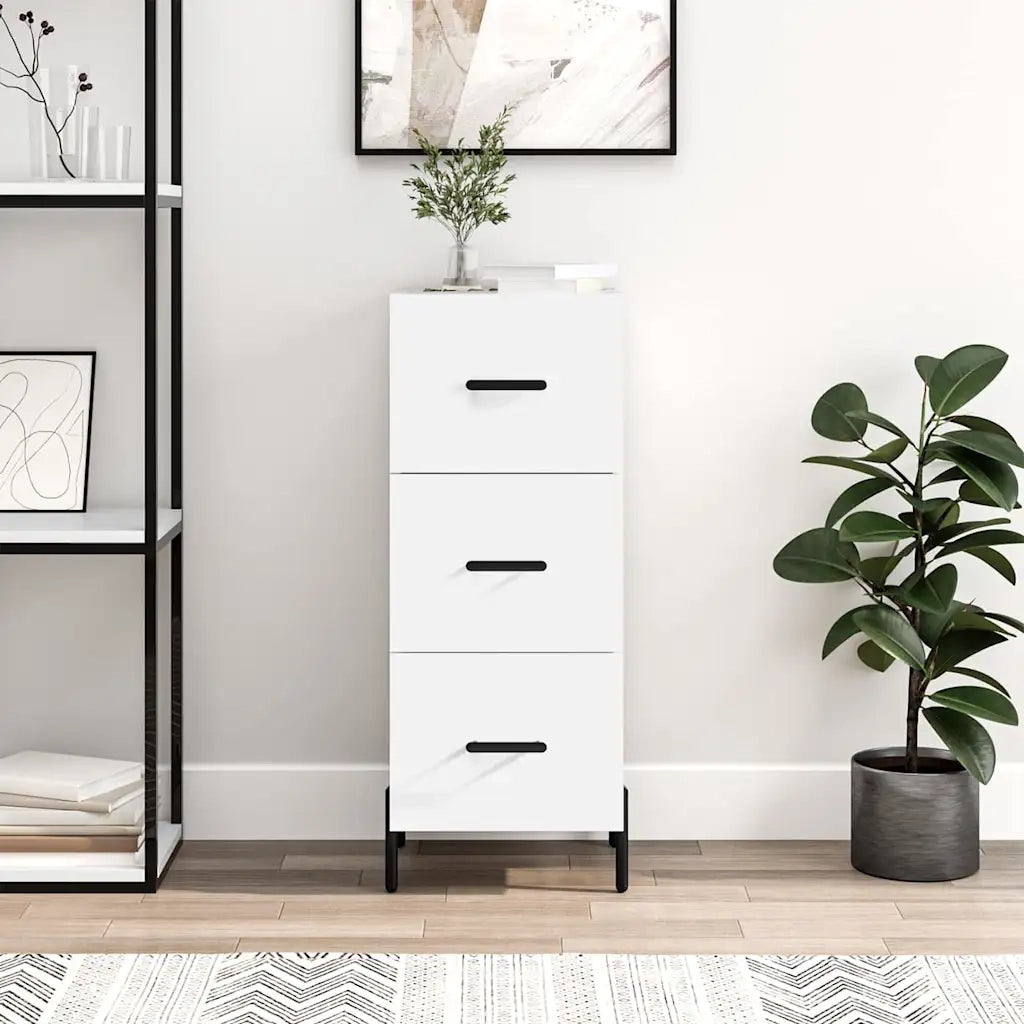 Credenza-Buffet-Armadio da cucina Bianca 34,5x34x90 cm in Legno Multistrato 915359