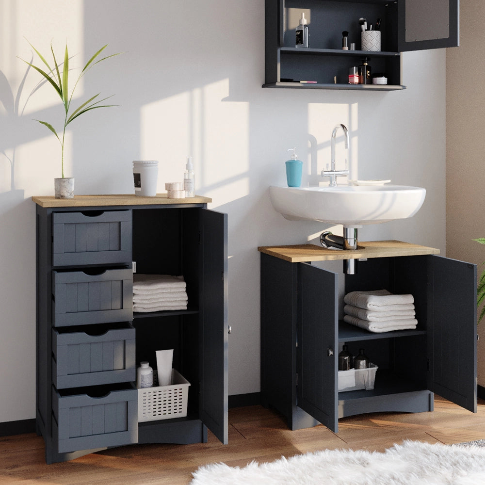Vicco Cassettiera da bagno Grigio 55 x 81 cm