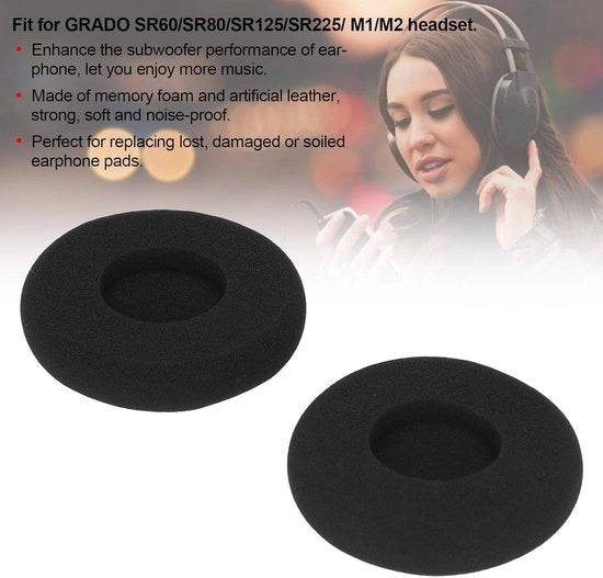 Accessori per cuffie confortevoli con cuscini sostitutivi di morbidi tessuti per cuffie - con schiuma di poliuretano - nero