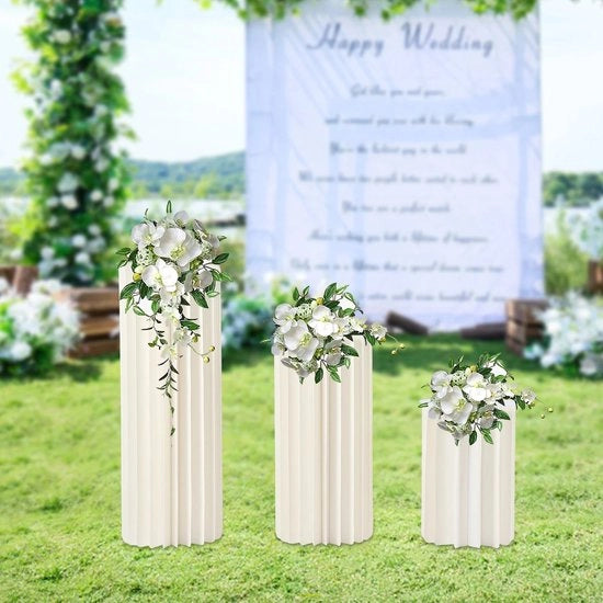 Set di sostenitori di fiori a tre angoli in plastica da 80 cm, 10 mm quadrato, 10 pezzi, per standard di fiori e decorazioni di matrimonio