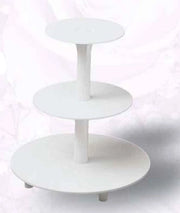 Alzata Patisserie per Torte e Dolci 3 piani bianca 23 + 30 + 34 cm