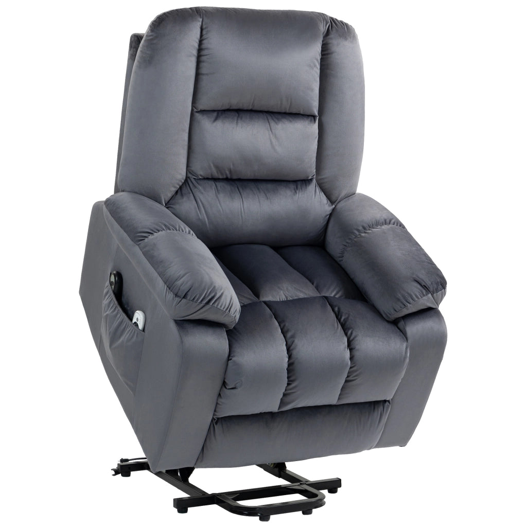 POLTRONA ELETTRICA RECLINABILE CON MASSAGGIO E CALORE 85x94x107 cm GRIGIA