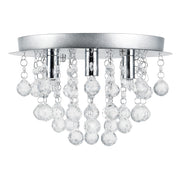 Plafoniera Rotonda Trio con 3 Fonti Luce e Cristalli Artificiali - Cromo/Argento lux.pro