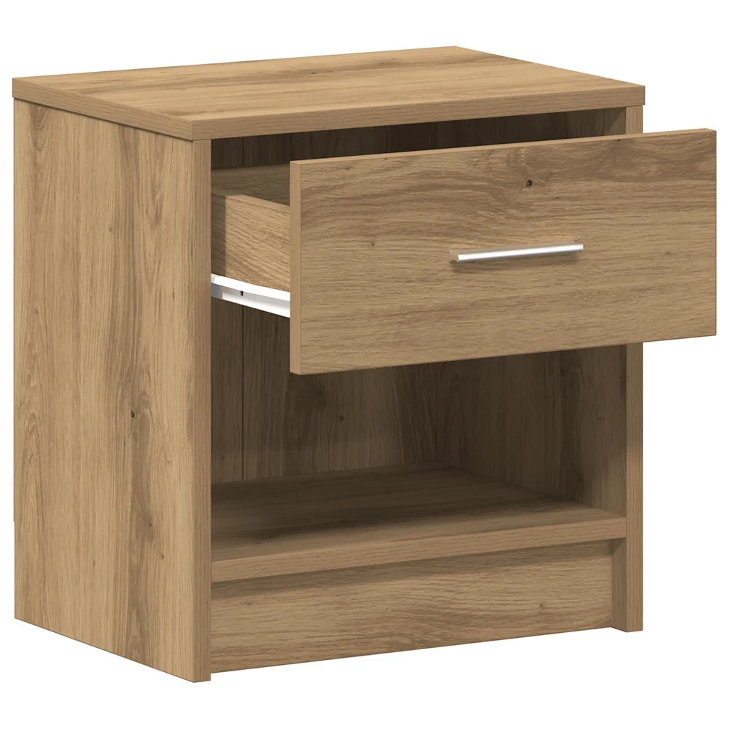 Comodini 2 pz con Cassetto Rovere Artigianale 39x28x41 cm 858766