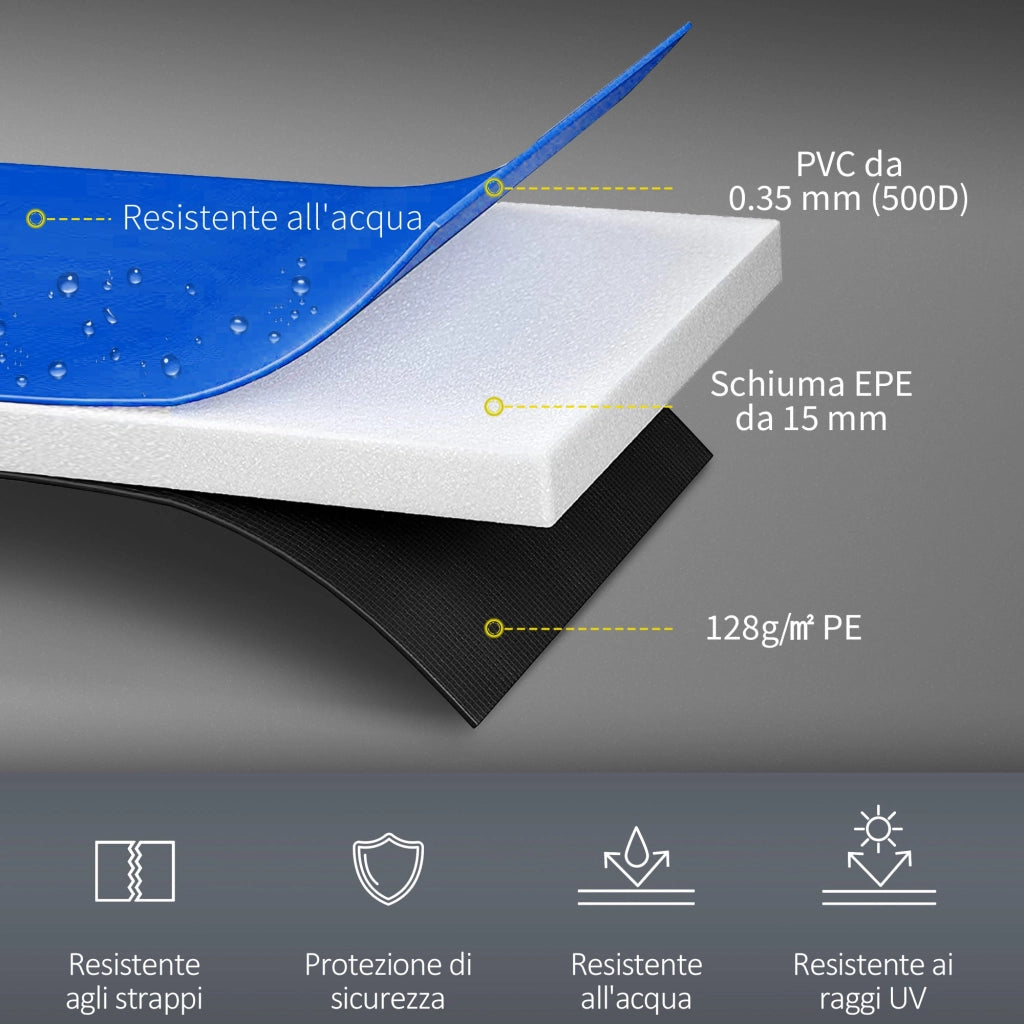 Copertura per Trampolino Elastico Giardino in PVC Blu Ø244 cm