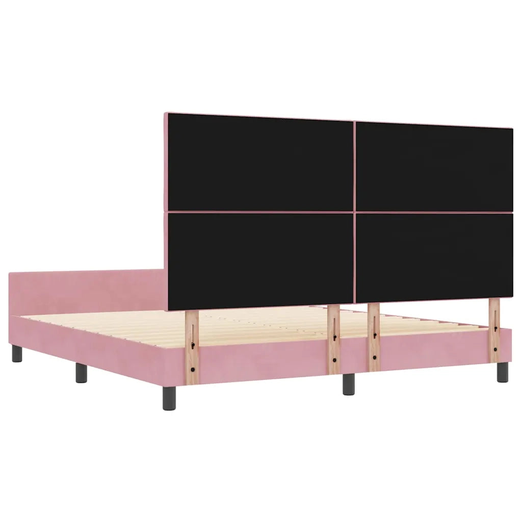 Letto a molle con testiera Rosa 180 x 200 cm Velluto 3345028