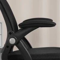 Sedia da Ufficio Ergonomica con Schienale a Rete e Altezza Regolabile, 65.5x61.5x88-97.5cm, Nero