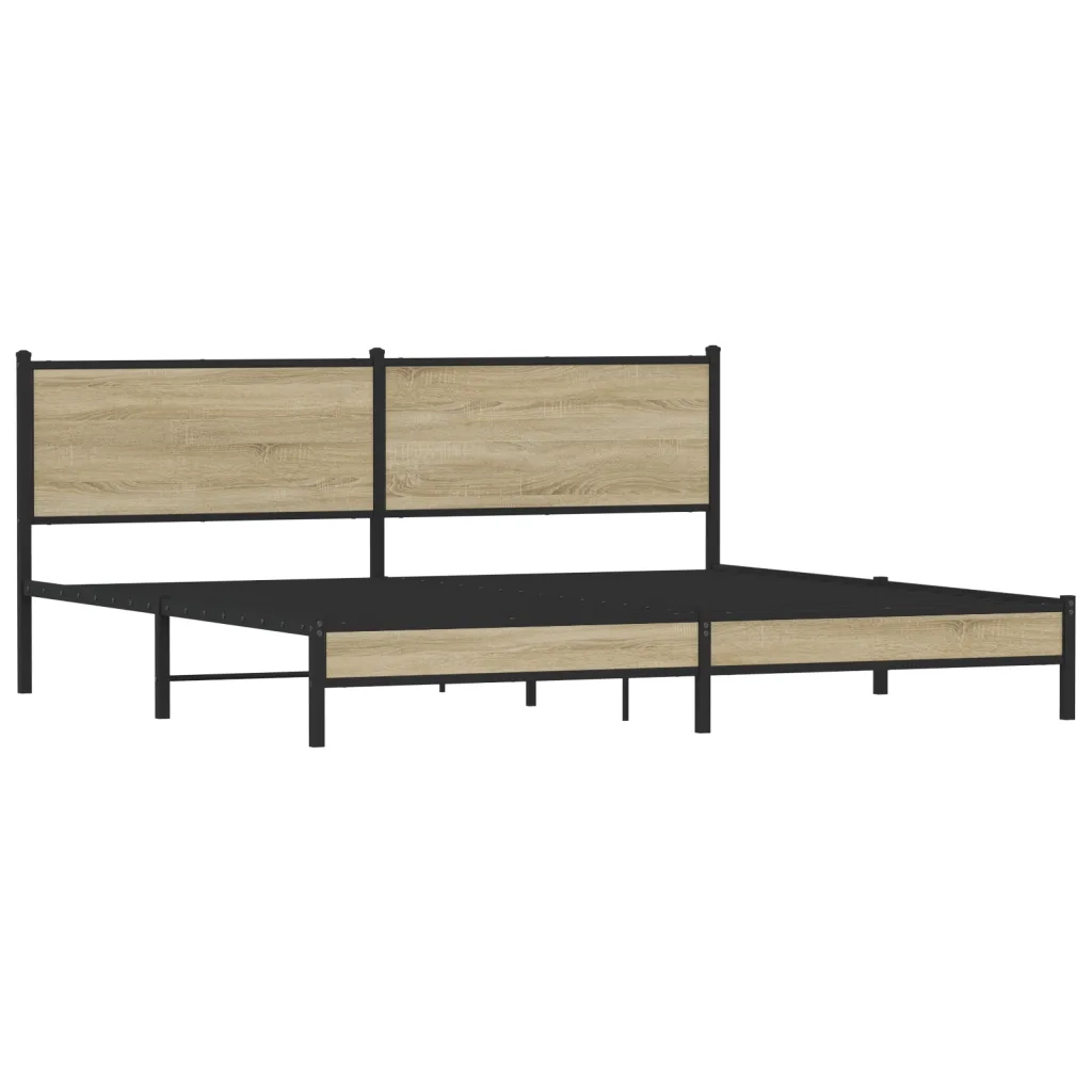 Giroletto senza Materaso in Metallo Rovere Sonoma 193x203 cm 3301393