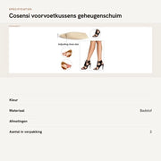 Supporti in gomma per inverno - Sostegno per tallone alto - Memoria schiuma - Antiscivolo - Cuscini per piede anteriore - Alleviazione del dolore - 2 pezzi - Beige/Nero - Cuscini per piede anteriore