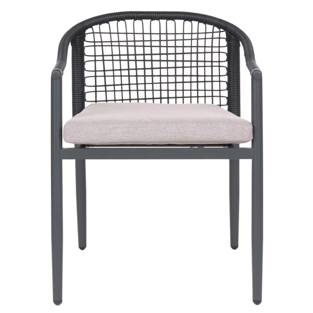 Set di 4 sedie da giardino con cuscini Finitura verniciata a polvere Alluminio impilabile Metallo verde