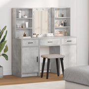 Set da Toeletta 3 Pezzi  in Legno Ingenerizzato Grigio Cemento