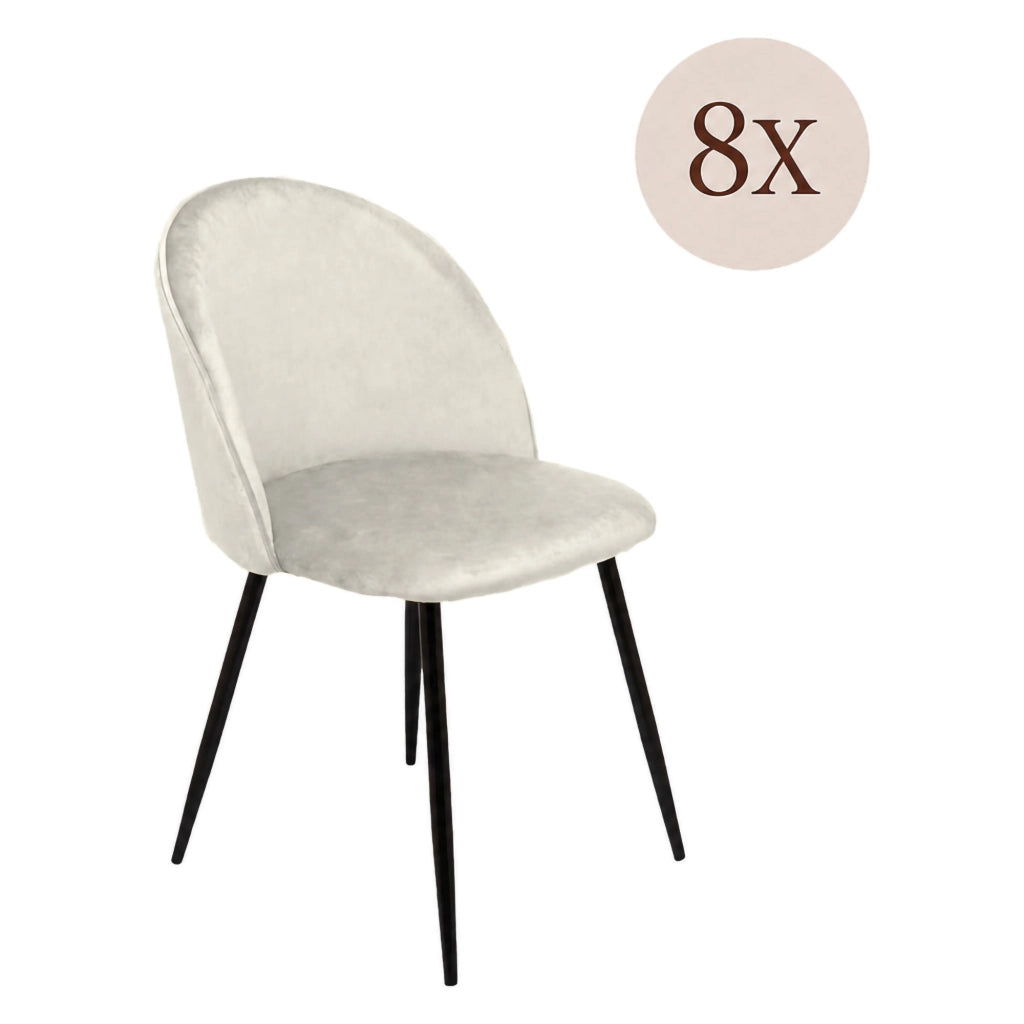 Achito, Sedia 8 Sedie, Bianco Panna