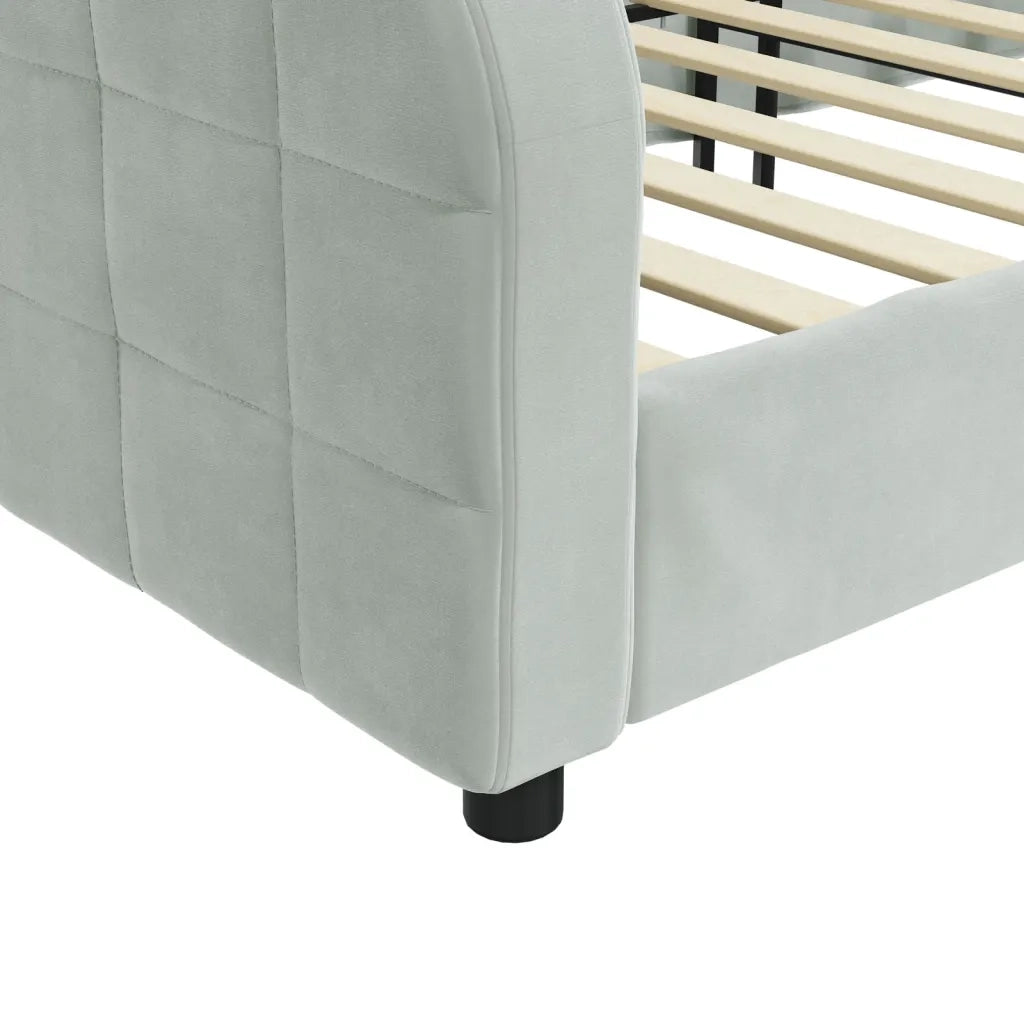 Letto da Giorno Grigio Chiaro 90x200 cm in Velluto 354058