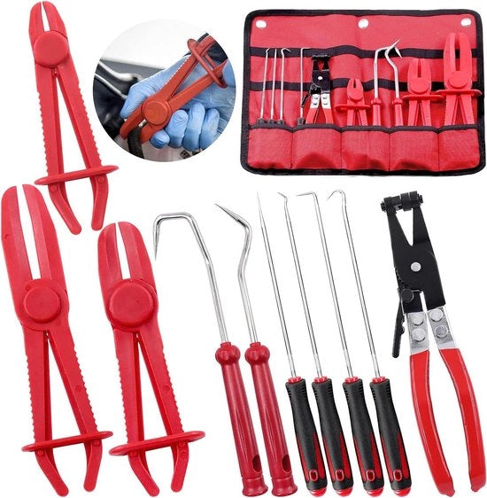 Set di attacchi O tang - 10 pezzi inclusi - set di attacchi per tubi - attaccapompa per tubi - attrezzo per stringere tubi in plastica - set di attacchi per radiatori di veicoli e camion - tubo di raffreddamento per olio di combustione acqua