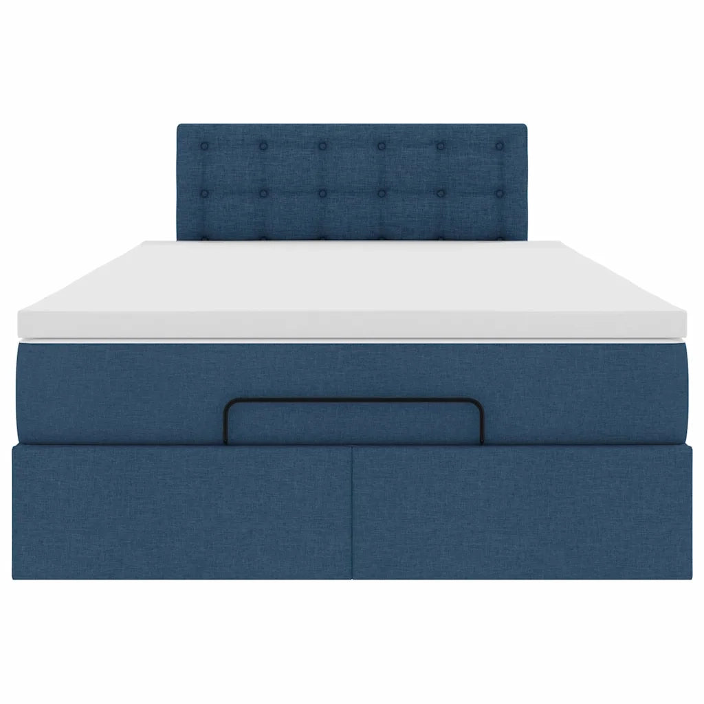 Pouf Letto con Materasso Blu 120x200 cm in Tessuto 3311621