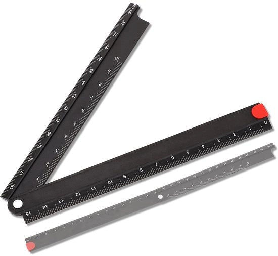 Liniaal angolare in alluminio - Flessibile - 90 gradi - Nero - Metallo