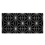 Tappeto tappetino Nero e Argento Motivo Geometrico Viscosa e Cotone 80 x 150 cm Tessuto a Mano Moderno Stile Glam Soggiorno Camera da Letto