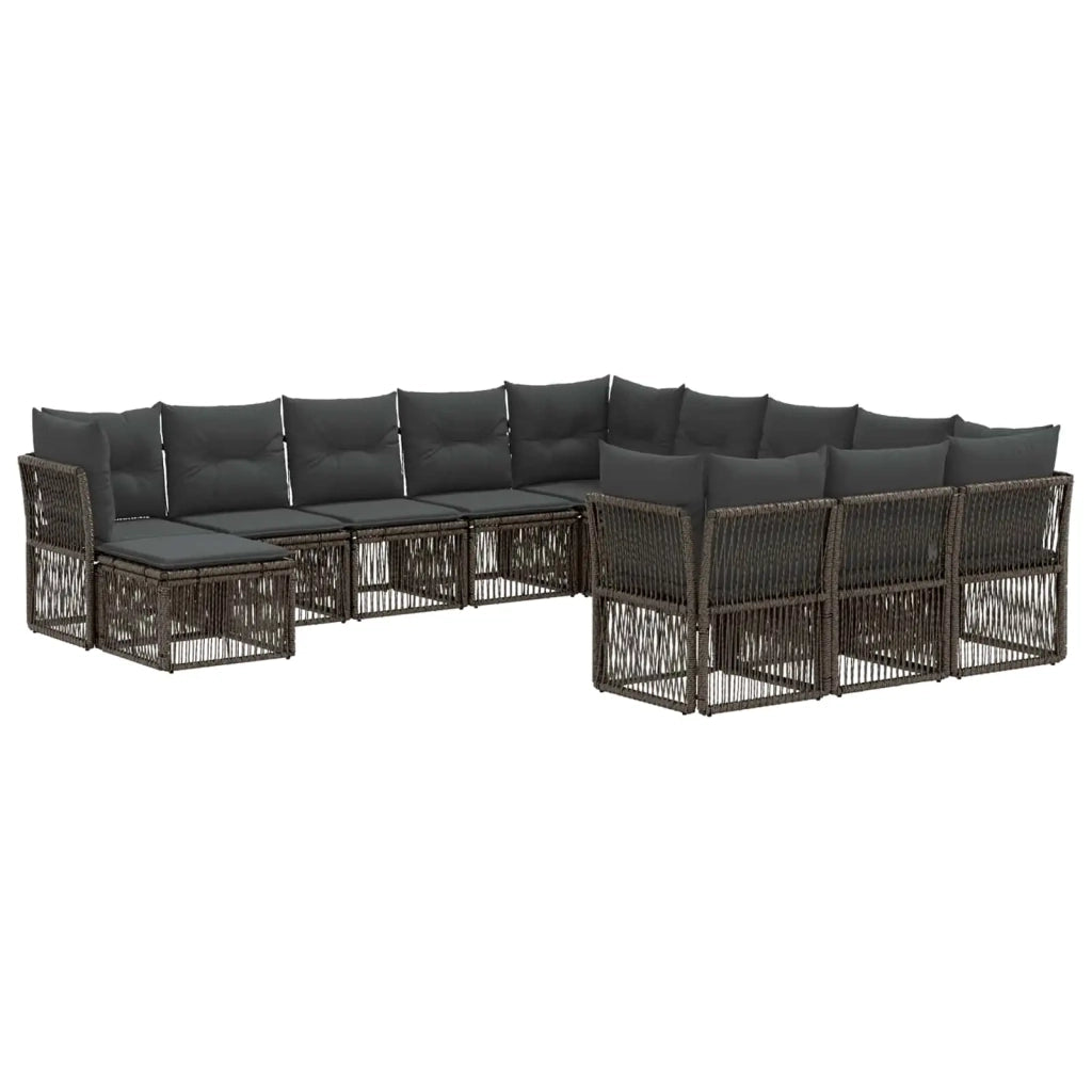 Set Divano da Giardino 12 pcs Grigio polyrattan 3434459