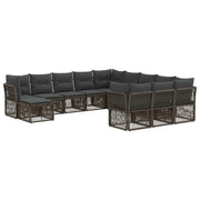 Set Divano da Giardino 12 pcs Grigio polyrattan 3434459