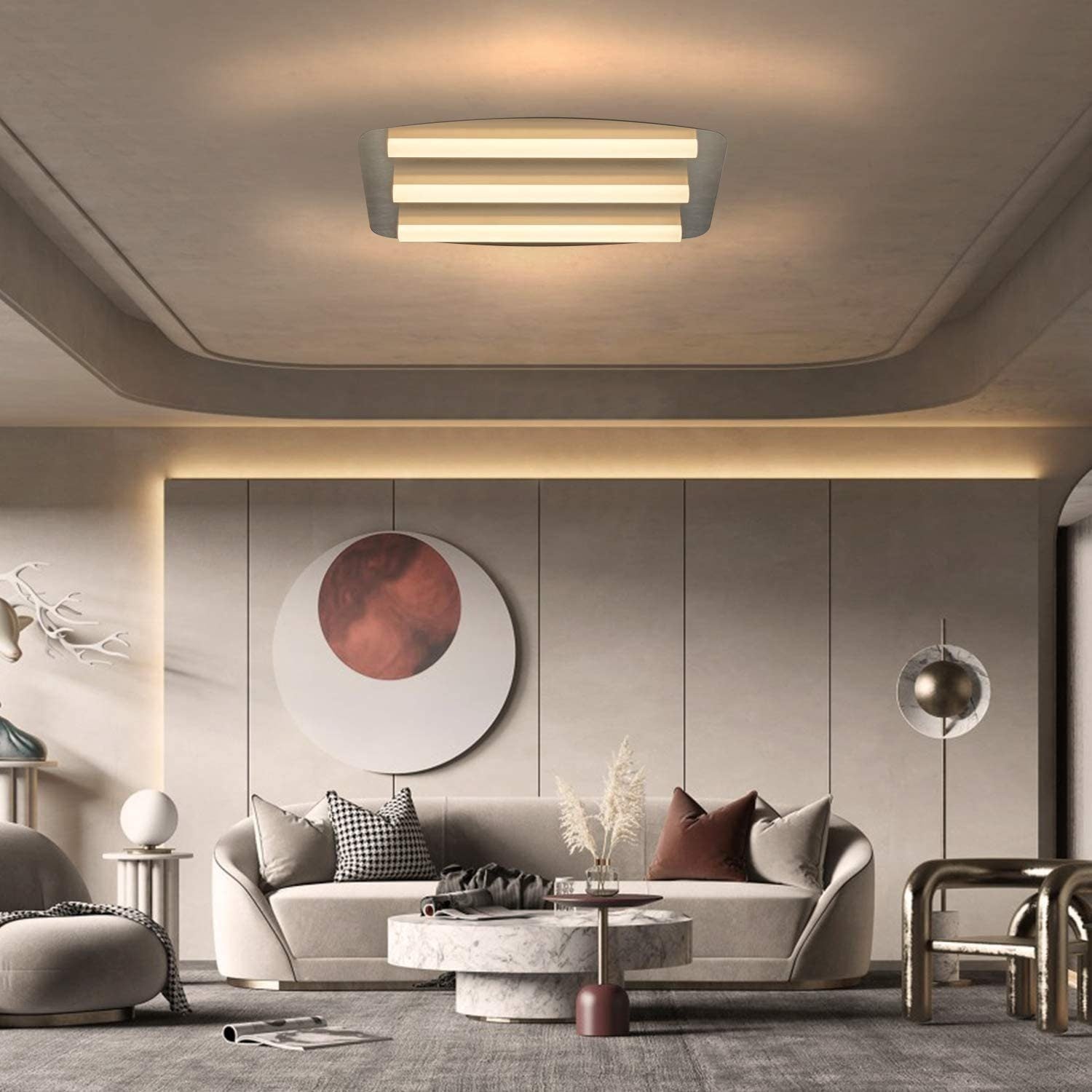 ZMH Lampada da soffitto LED nichel acrilico per interni cucina anche parete