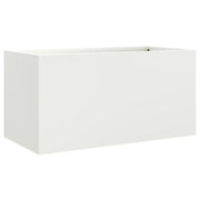 Fioriera | Cassetta per fiori | Vaso Bianca 62x30x29 cm in Acciaio