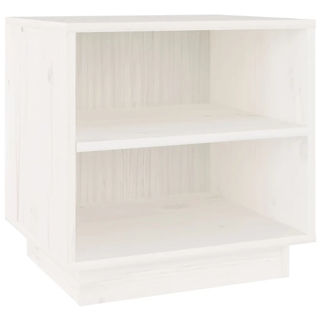 Comodino Bianco 40x34x40 cm in Legno Massello di Pino cod mxl 30050