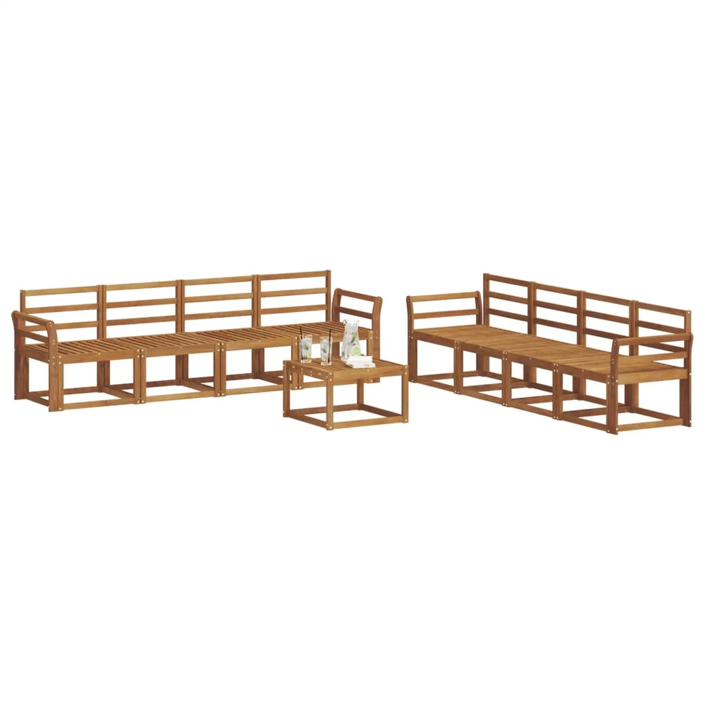 Set di divani da esterno 9 pcs Naturale