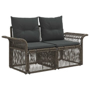 Divano da giardino 2-Numero di posti Grigio polyrattan 42026693