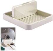Sostegno per cucchiai con coperchio - Sostegno per coperchi di pentola per superfici da cucina - Sostegno per oggetti di uso quotidiano per davanzali da cucina - Coperchio per pentola per superficie da cucina per tavolo da pranzo (avorio)