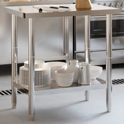 Tavolo da Lavoro da Cucina-Piano di Lavoro Cucina 82,5x55x85cm in Acciaio Inossidabile