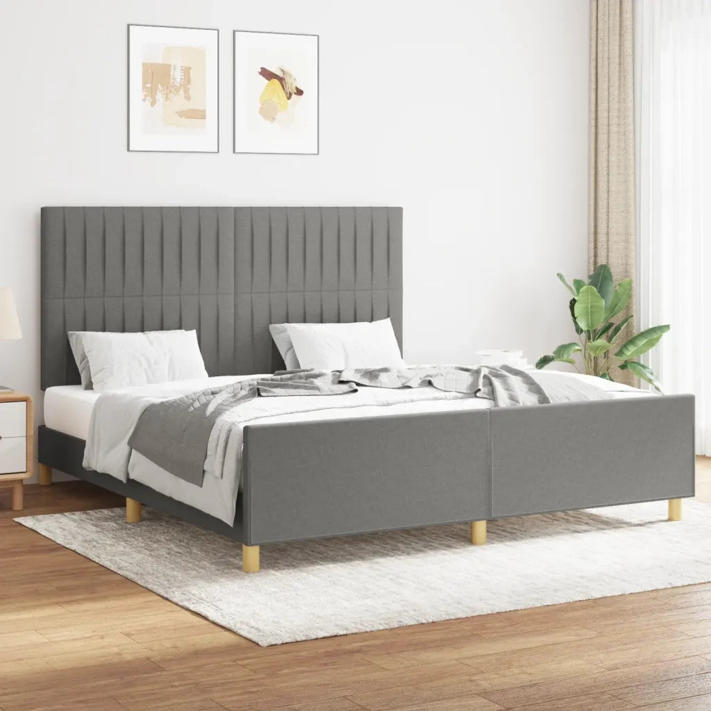 Giroletto senza Materasso Grigio Scuro 160x200 cm Tessuto