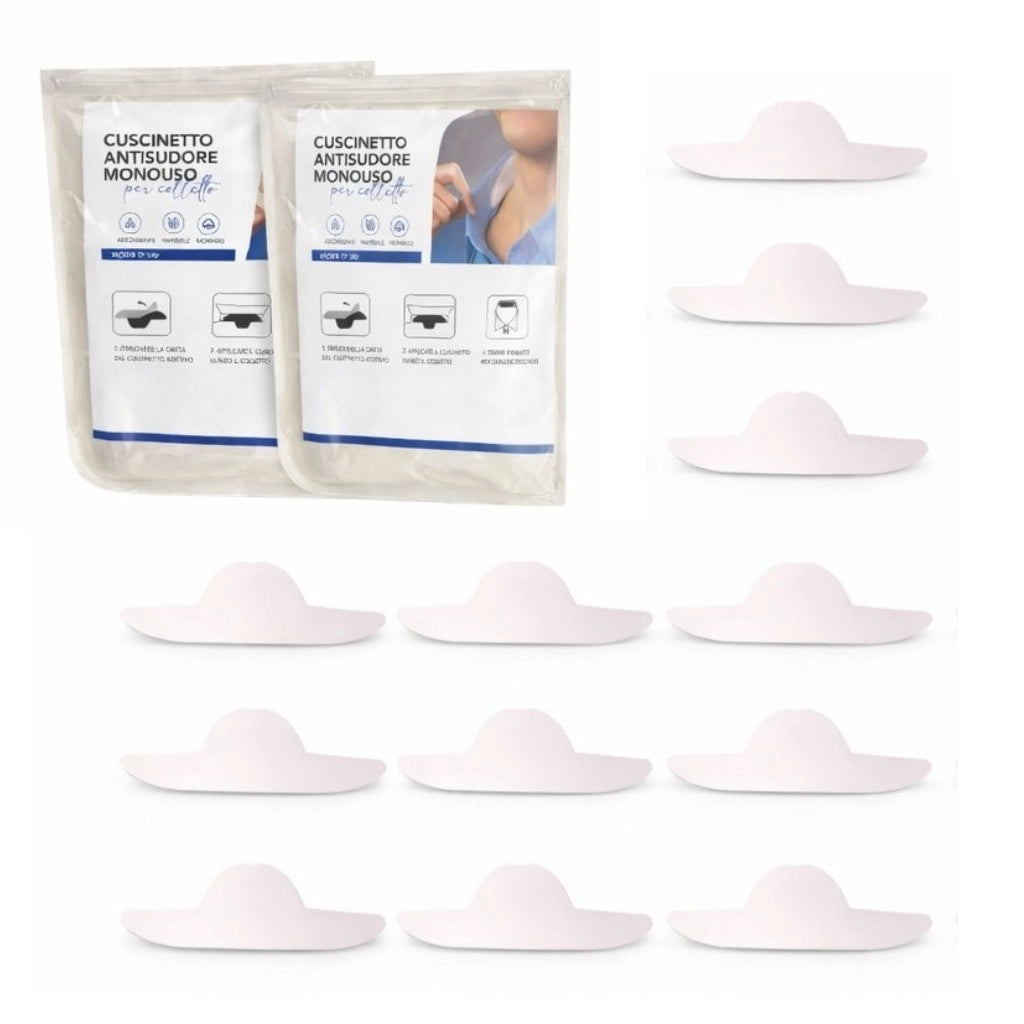 12 Cuscinetti Antisudore per Colletto Adesivi Monouso Invisibili Anti Macchie 90276