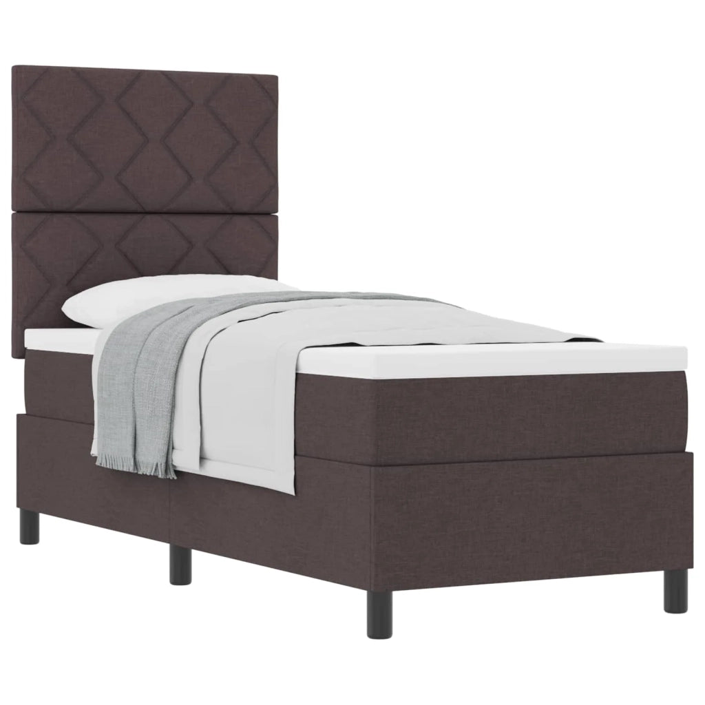 Letto a molle con materasso Marrone Scuro 80 x 200 cm Tessuto 3339423