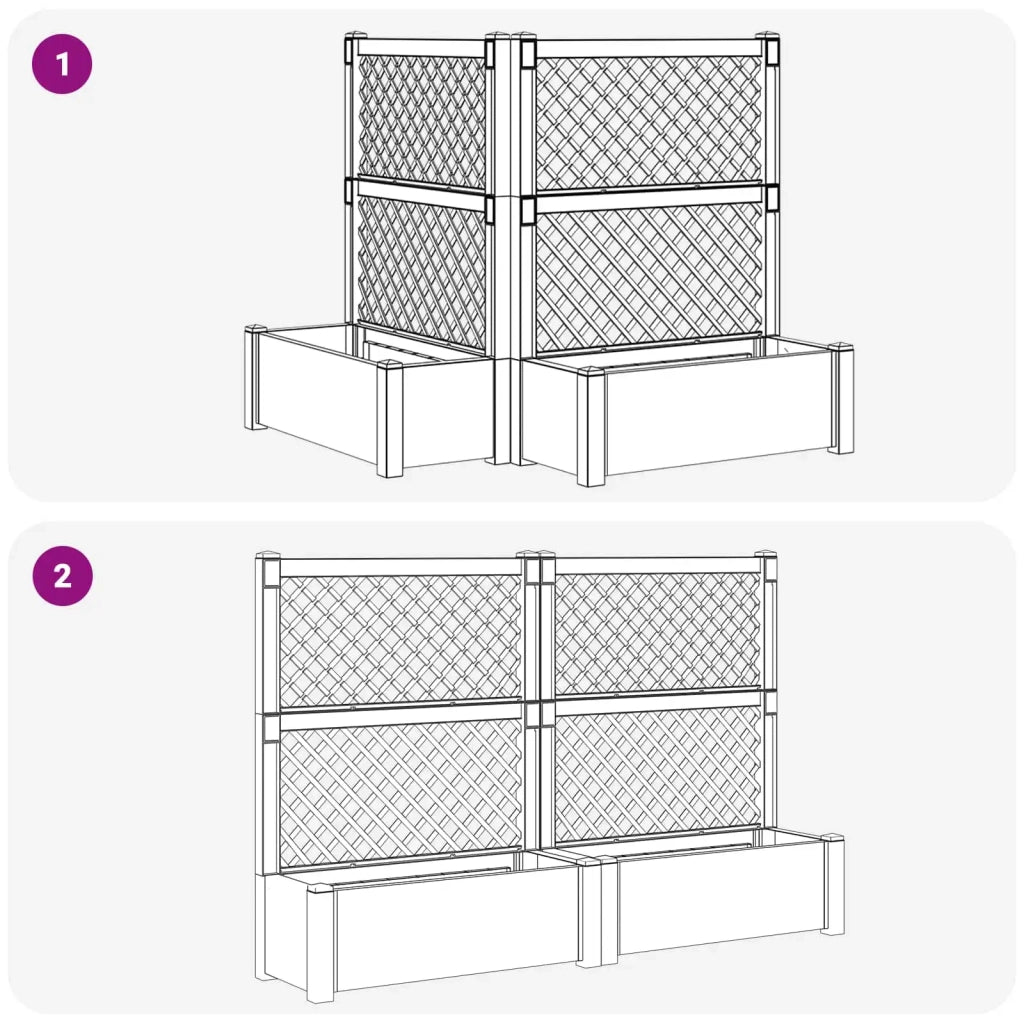 Vaso Grande con Direzione 2 pz Grigio 143 x 143 x 133,5 cm PP CFW6307935