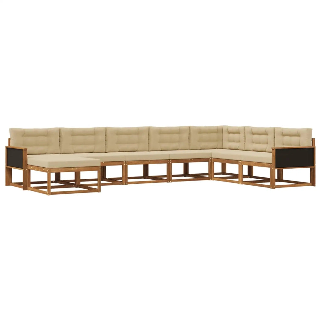 Set di divani da esterno 8 pz Naturale e Beige 3382796