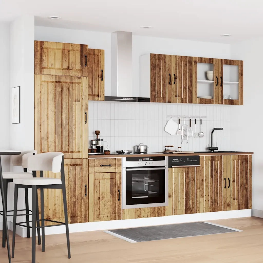 Set Mobili da Cucina 8 pz Kalmar Legno Vecchio in Truciolato 3314809
